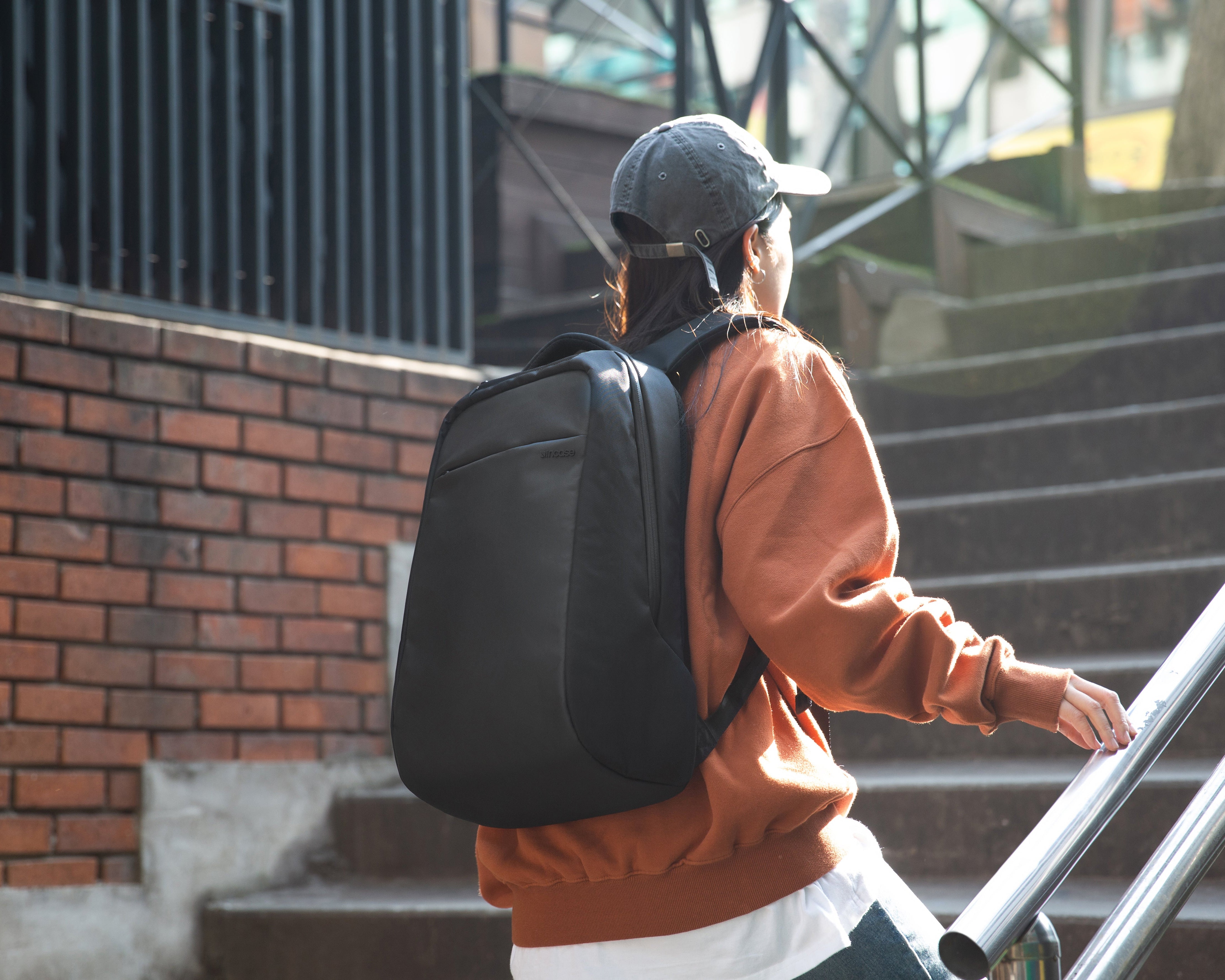 person wearing Incase ICON Backpack