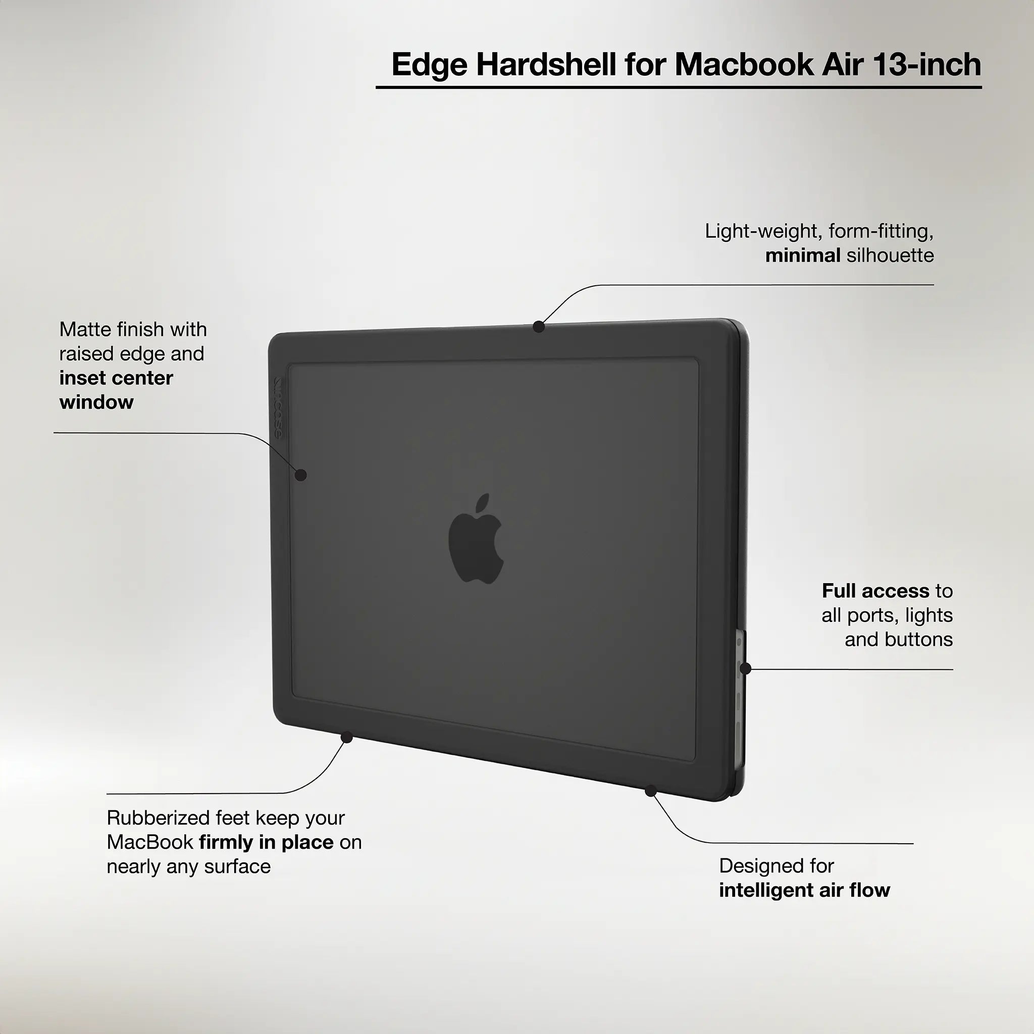 Edge Hardshell Case with Makrolon® for 13-inch MacBook Air (M2/M3, 2022-2024) Incase