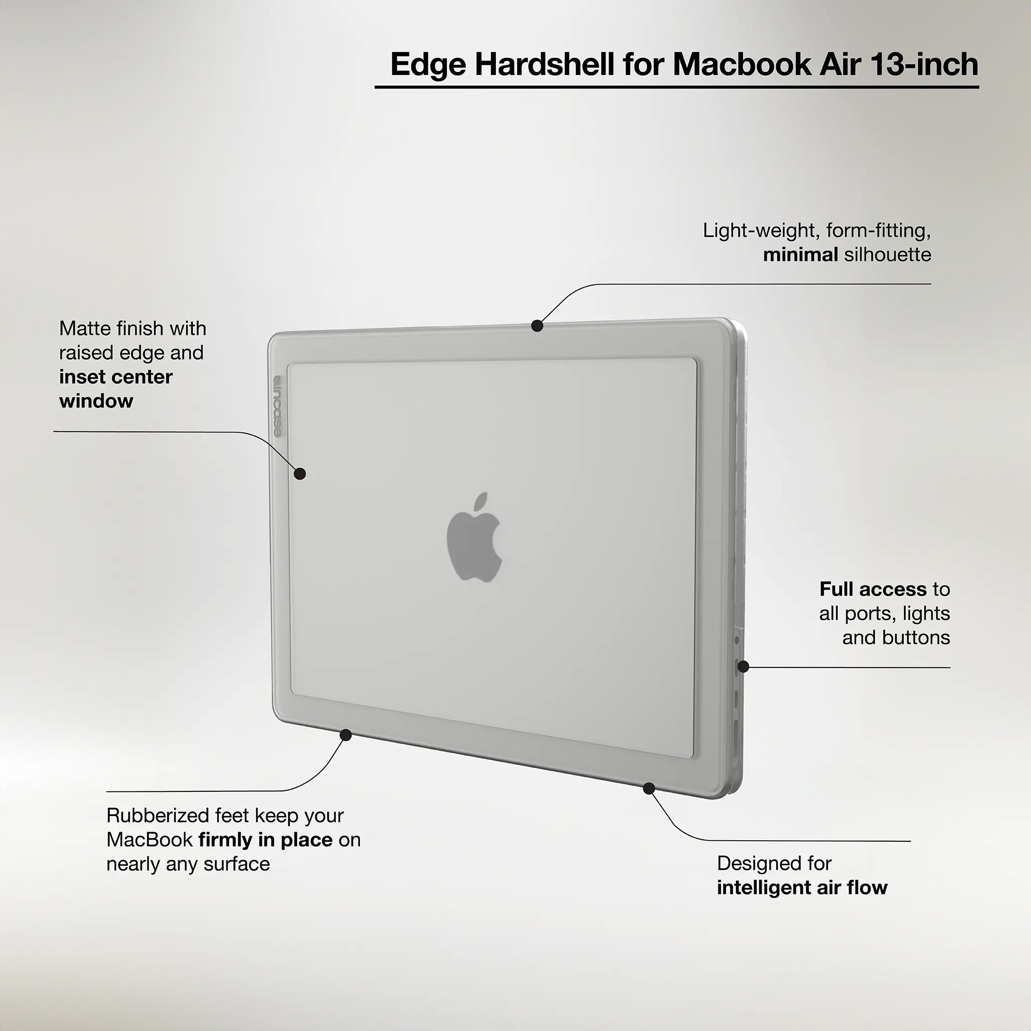 Edge Hardshell Case with Makrolon® for 13-inch MacBook Air (M2/M3, 2022-2024) Incase