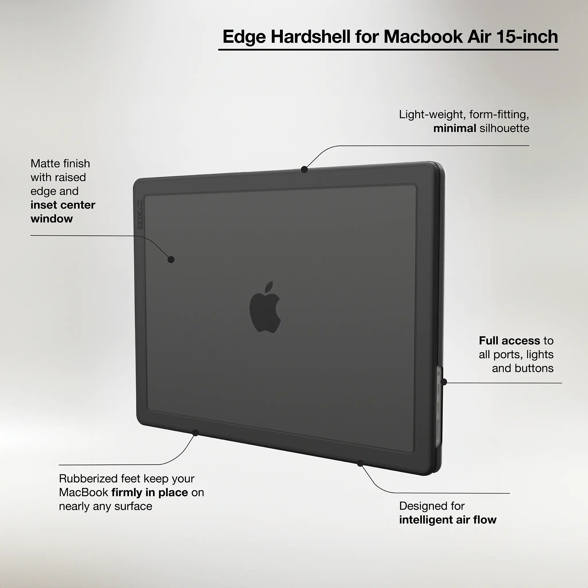 Edge Hardshell Case with Makrolon® for 15-inch MacBook Air (M2/M3, 2023-2024) Incase