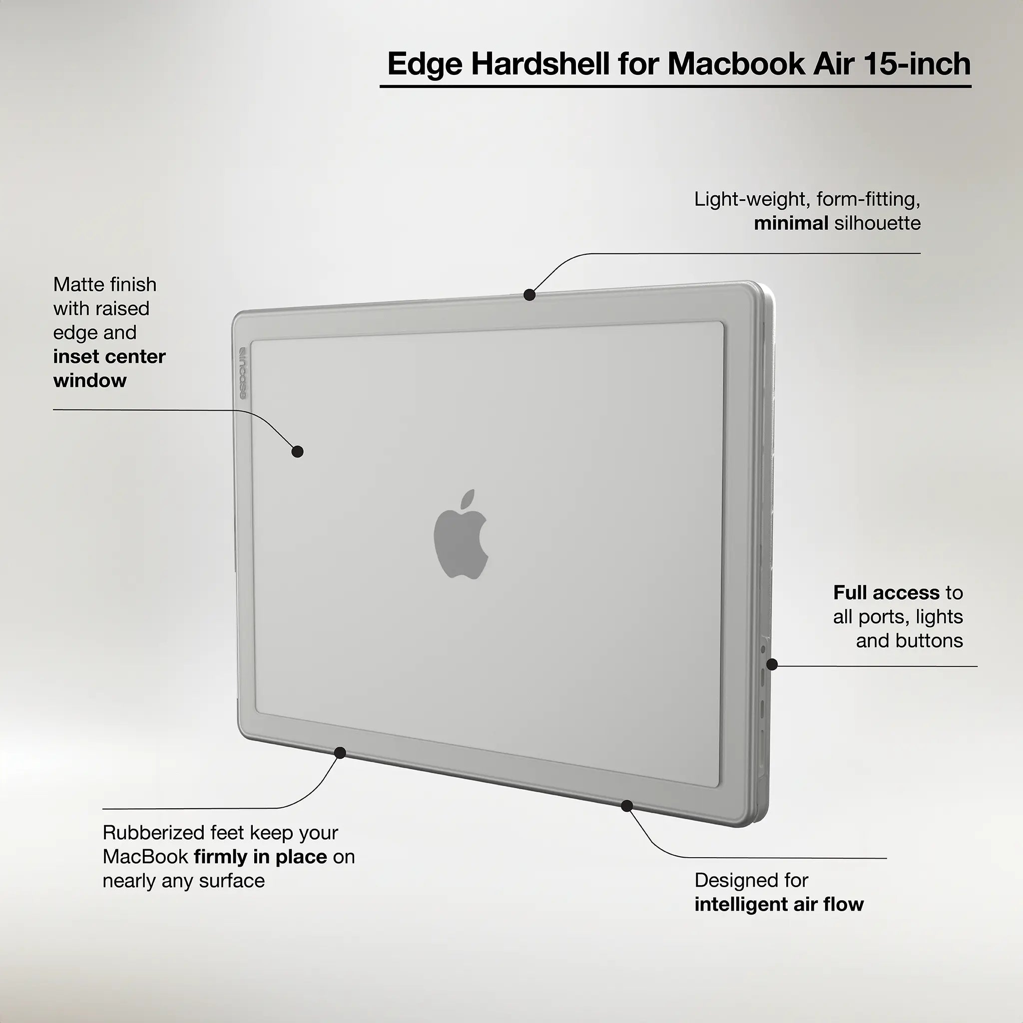 Edge Hardshell Case with Makrolon® for 15-inch MacBook Air (M2/M3, 2023-2024) Incase